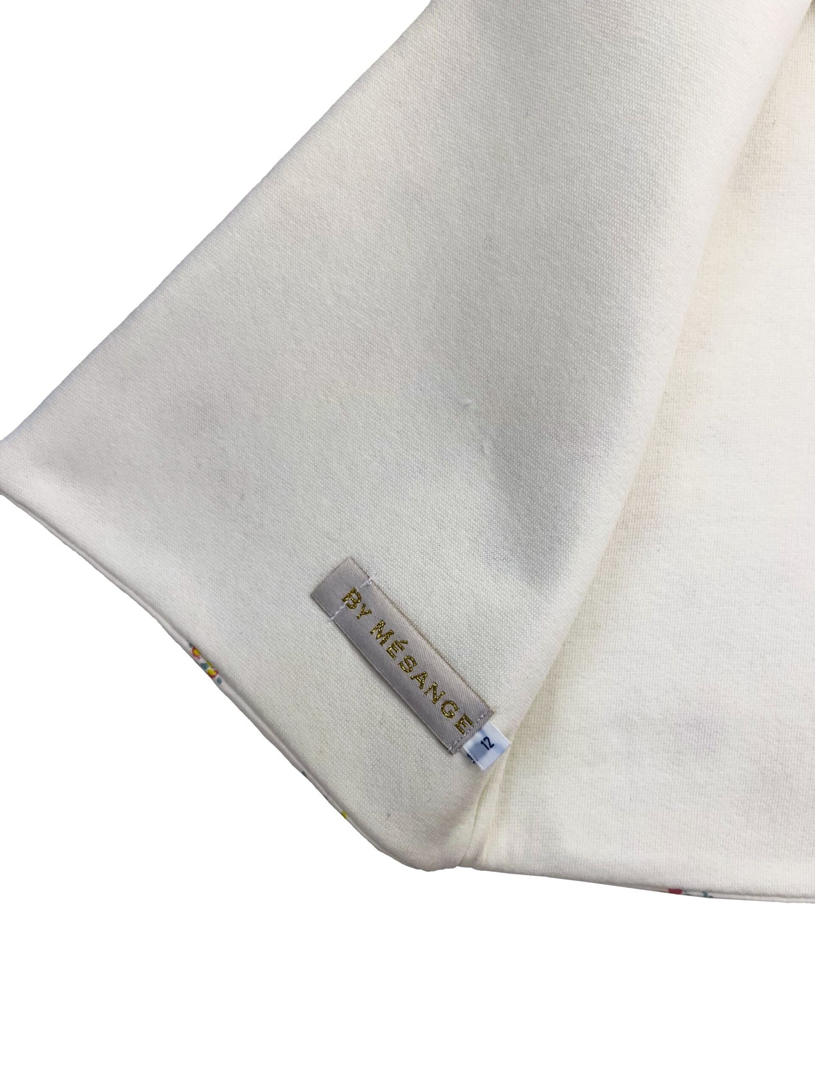 Séraphine à fleurs – gilet de berger bébé réversible coton fleuri/molleton blanc, sans manches – By Mésange fait main France